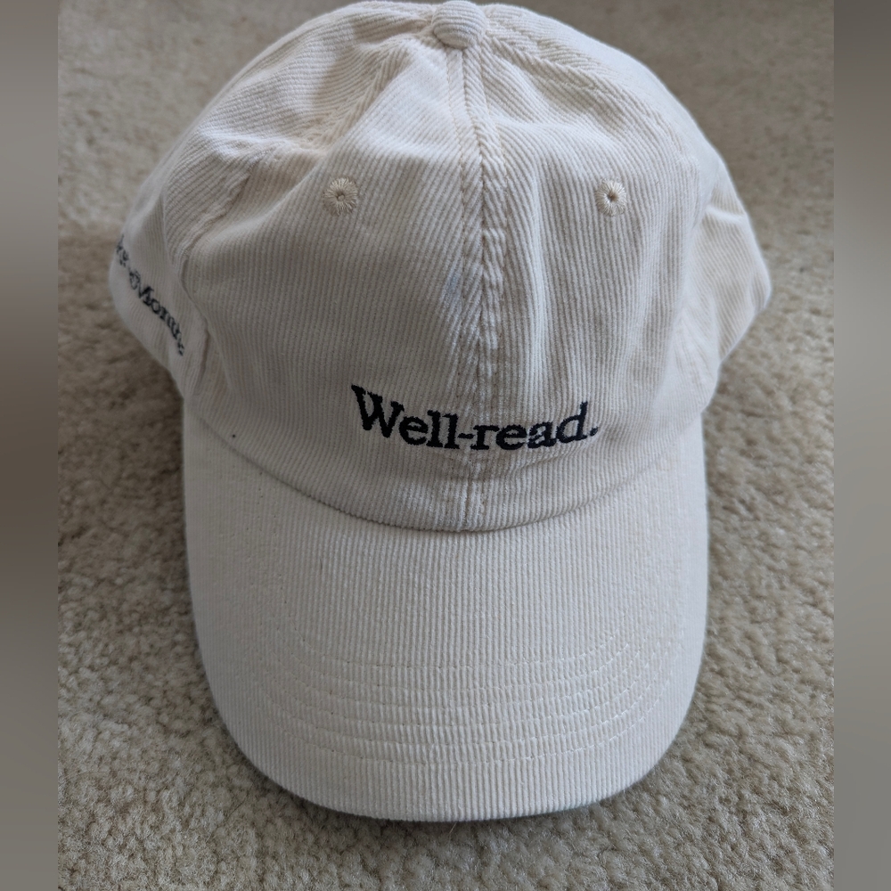 Cream Corduroy "Well-read" Book of the Month Hat (BOTM)